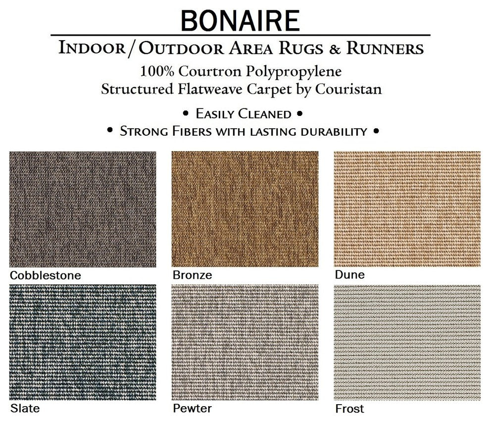 BONAIRE Area Rug Indoor/Outdoor Carpet, Frost, 8'x13'