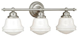 Vaxcel Huntley 3-Light Vanity, Satin Nickel