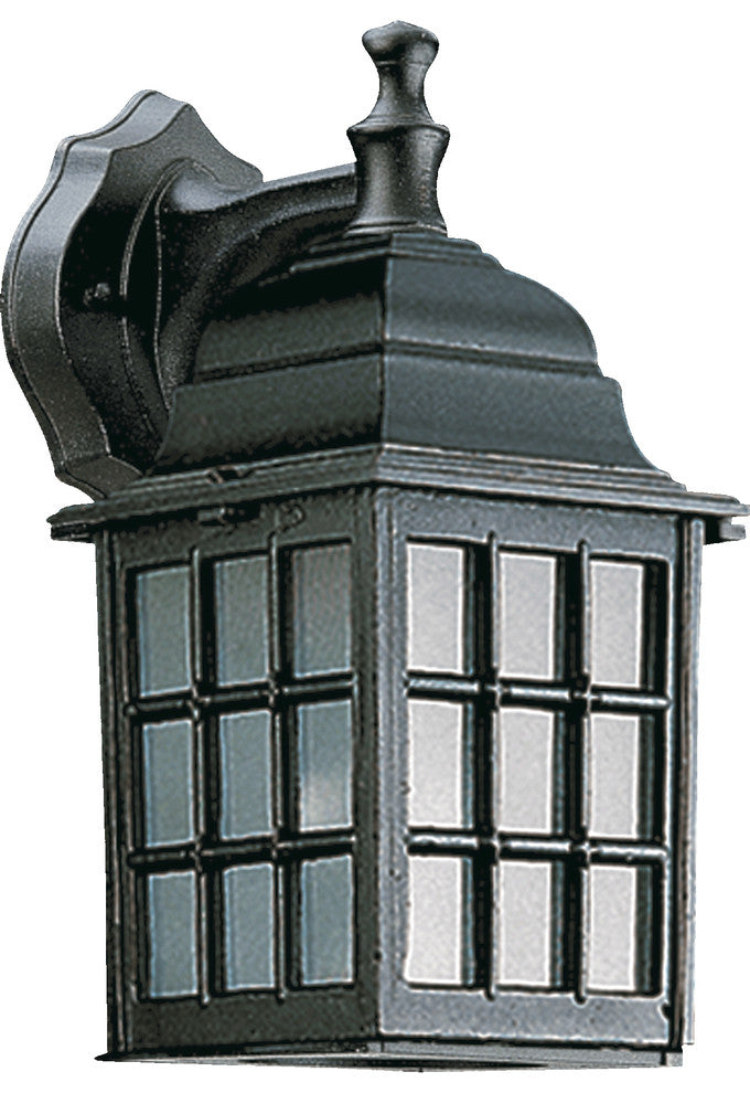 1-Light Cast Lantern Wall Mount, Black