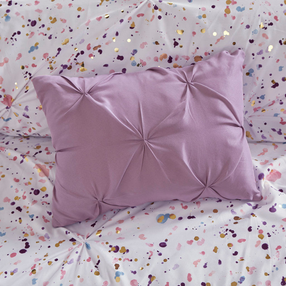 Intelligent Design Abby Splash Purple Metallic Comforter Set With Two Pillows