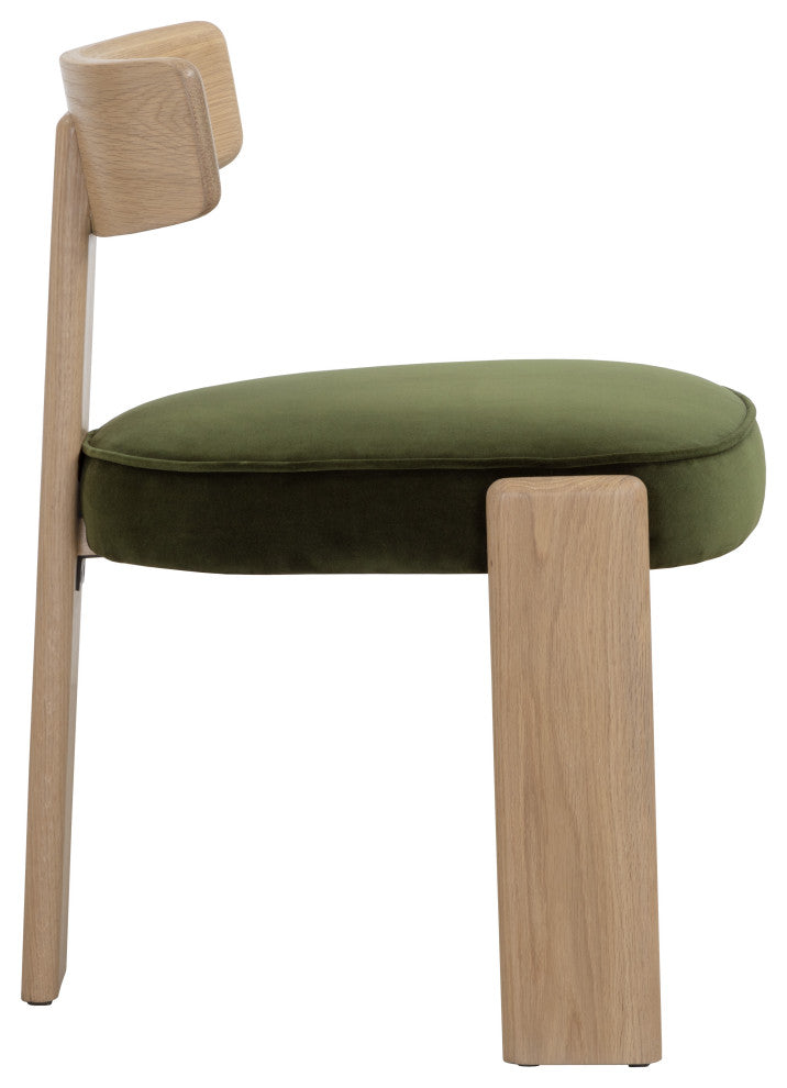 Horton Dining Chair, Rustic Oak, Forest Green, Set of 2