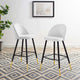 Bar Stool Chair Barstool, Set of 2, Velvet, Metal, White, Modern, Bar Pub Bistro