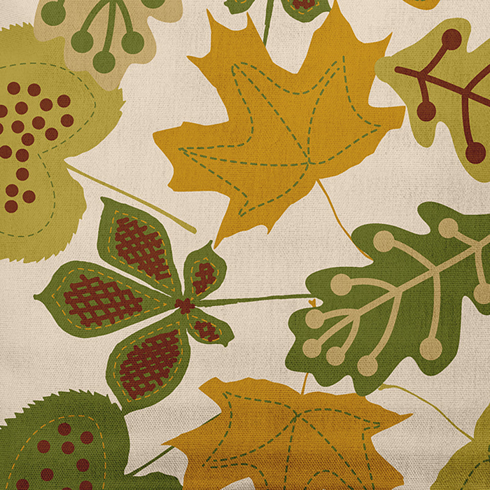 16" x 16" Fall Leaves Decorative Throw Pillow, Autumn Gold