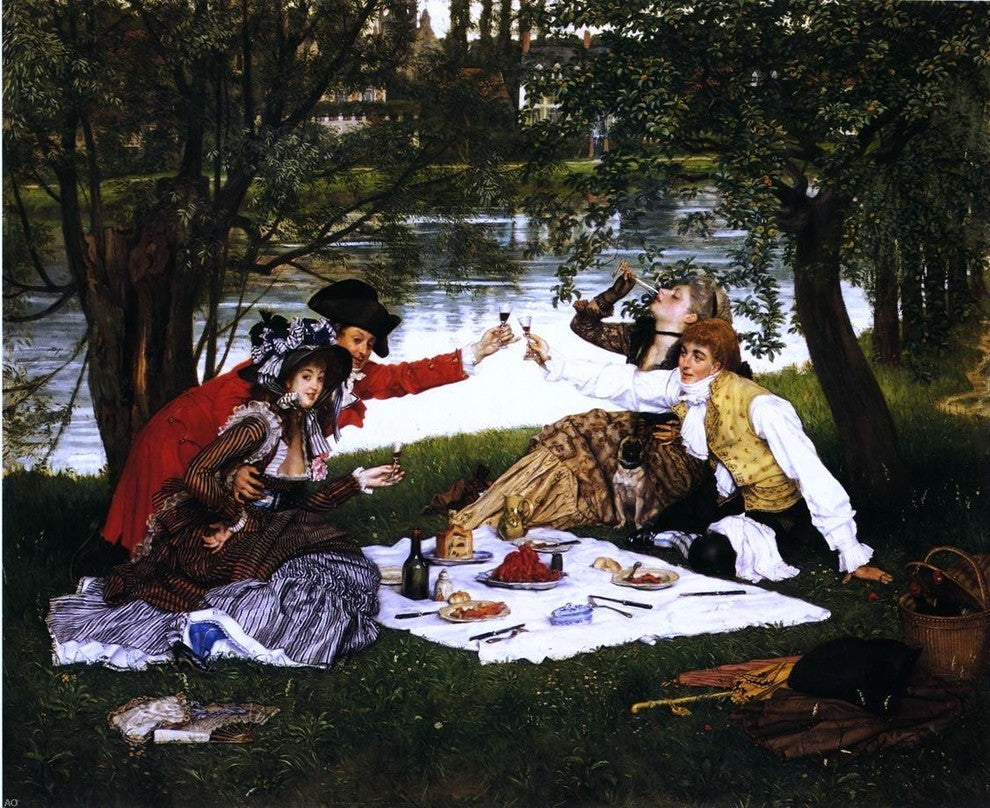 James Tissot Partie Carree, 20"x25" Gallery Wrapped Canvas Print