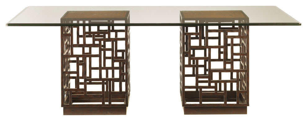 South Sea Dining Table With 84 X 48" Glass Top