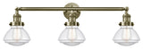 Olean 3 Light 31" Bath Vanity LIght, Antique Brass, Clear