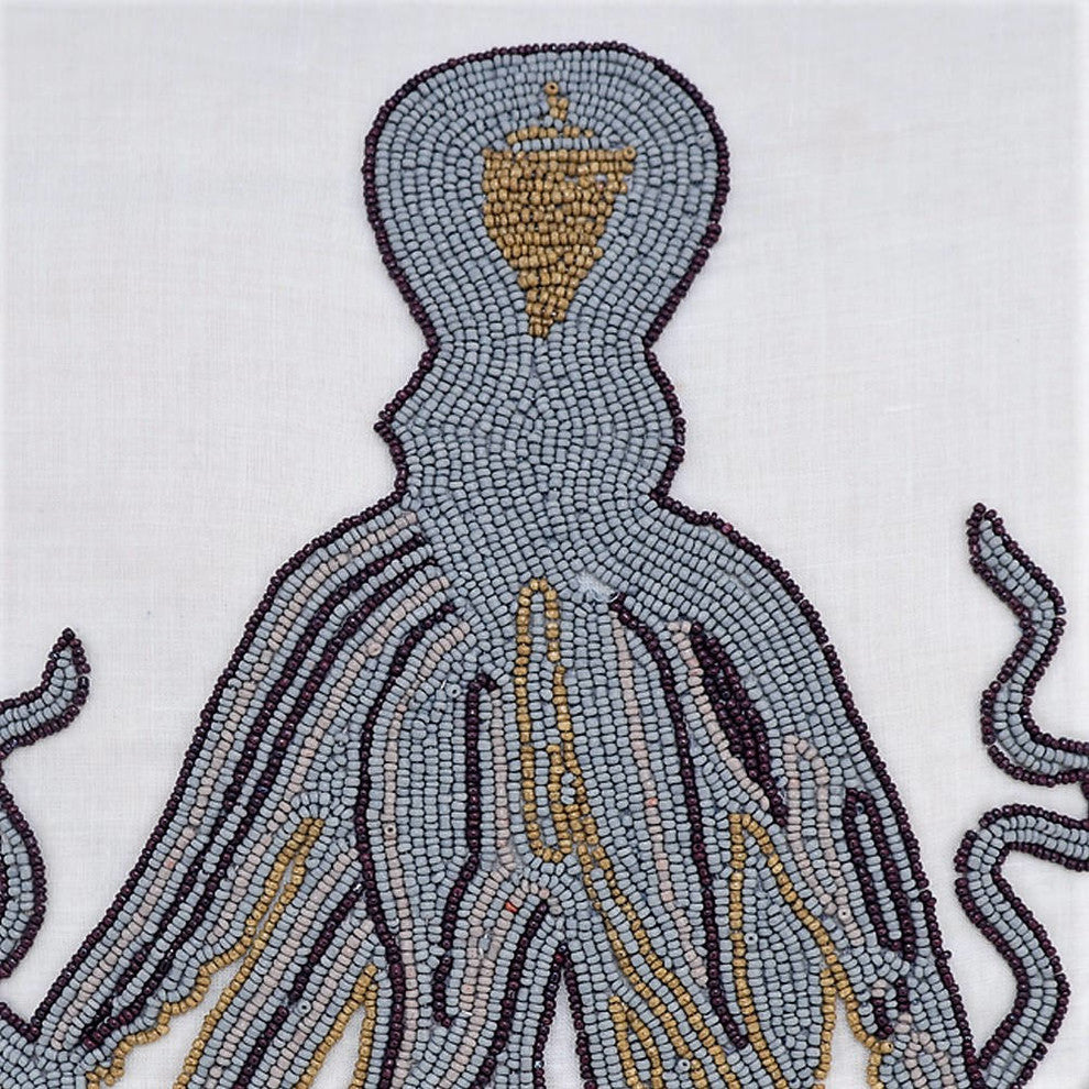 Gray Throw Pillow Covers 16"x16" Decorative Cushion Cover Cotton, Gray Squid