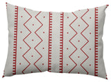 Mudcloth Decorative Throw Pillow, Ligonberry Red, 14"x20"