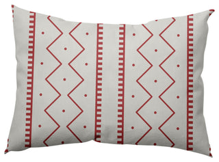 Mudcloth Decorative Throw Pillow, Ligonberry Red, 14"x20"