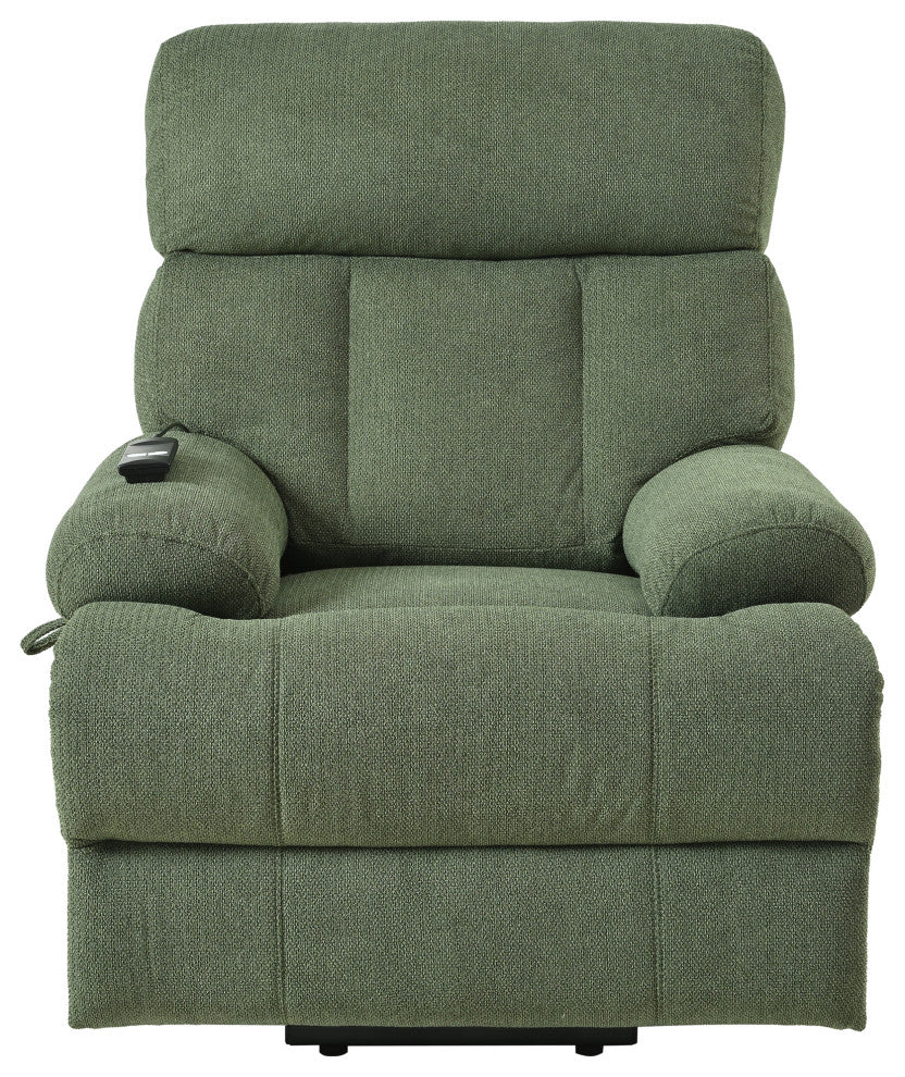 GDF Studio Oversized Power Lift Recliner Chair for Seniors, Remote Control, Dark Green