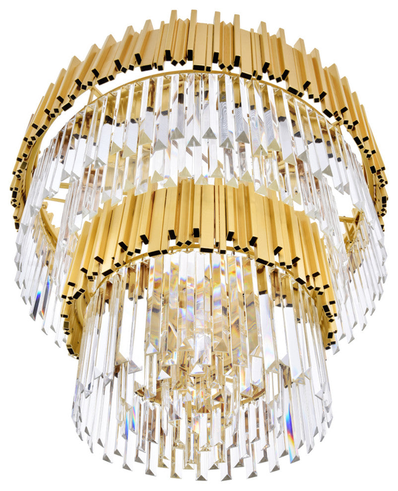 Deco 12 Light Down Chandelier With Medallion Gold Finish