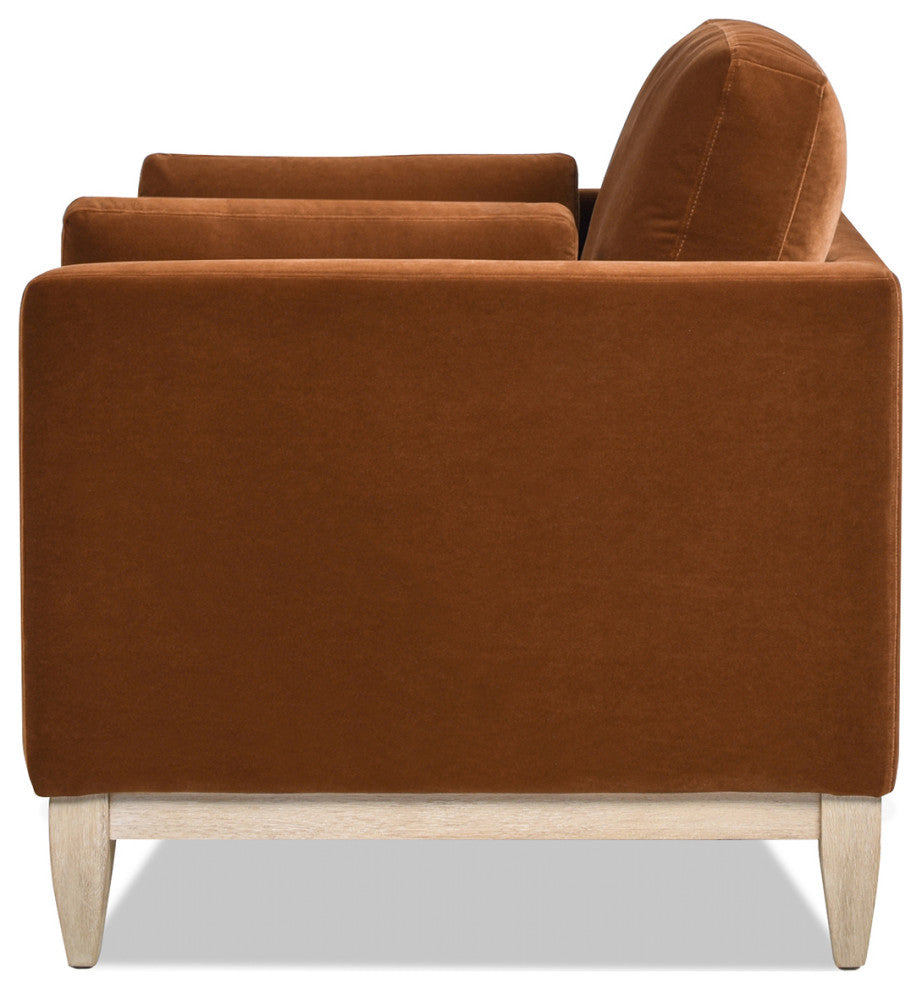 Knox 36" Modern Farmhouse Arm Chair, Burnt Orange Performance Velvet