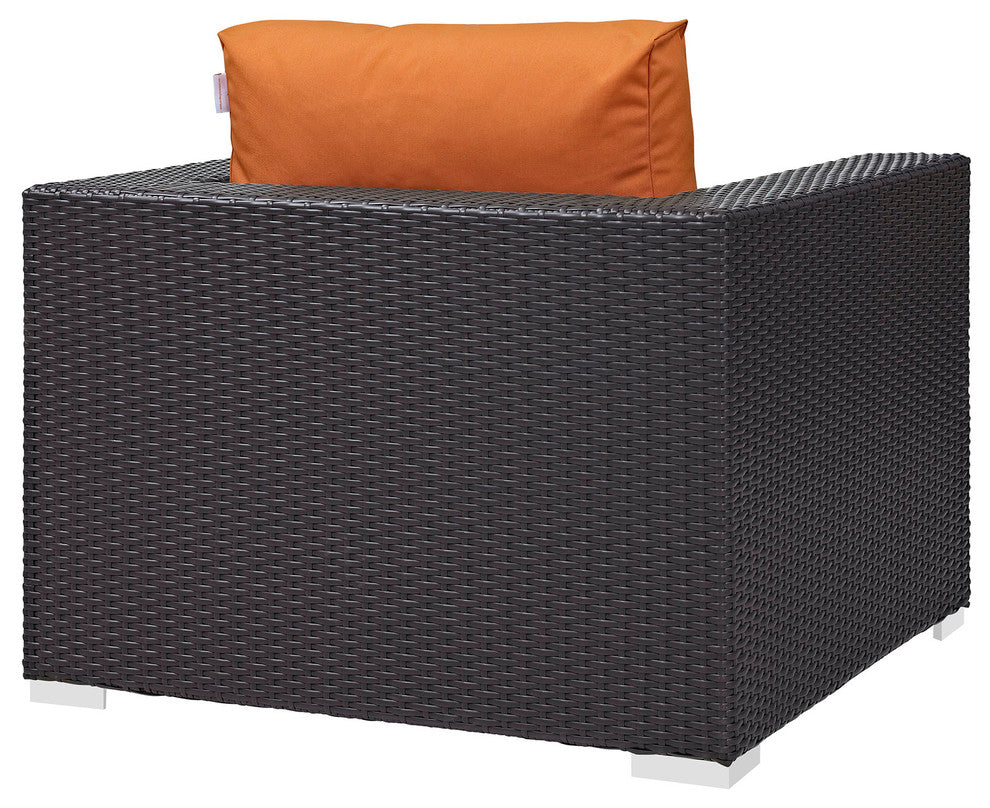 Espresso Orange Convene Outdoor Patio Armchair