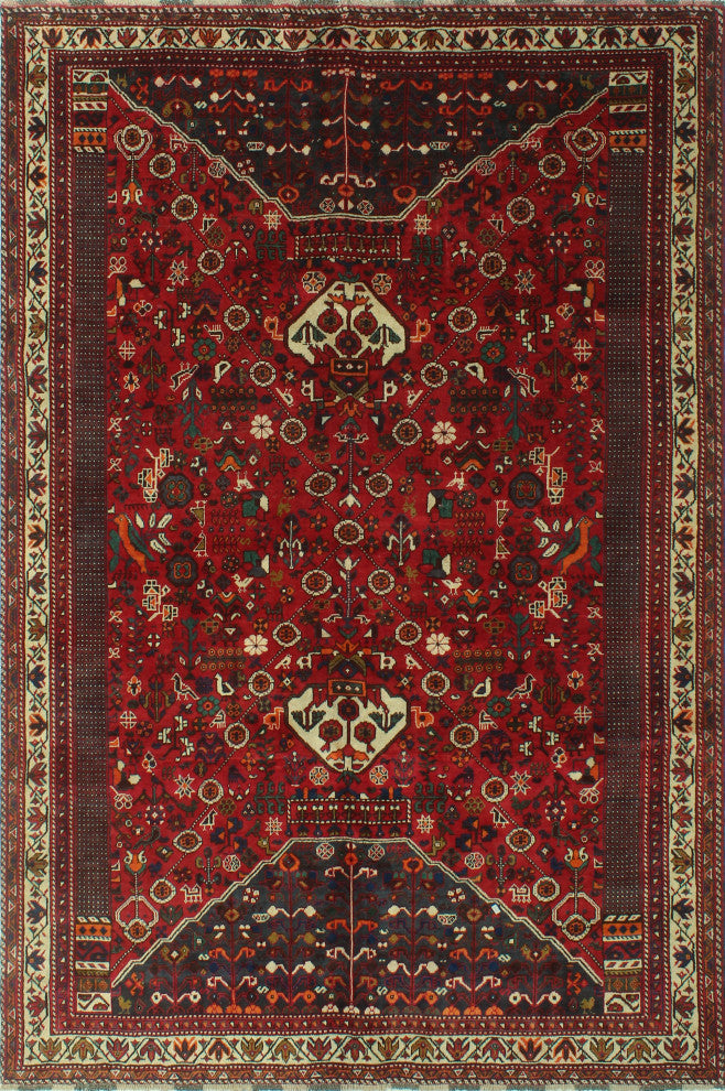 Fine Vintage Distressed M 53 Red Rug