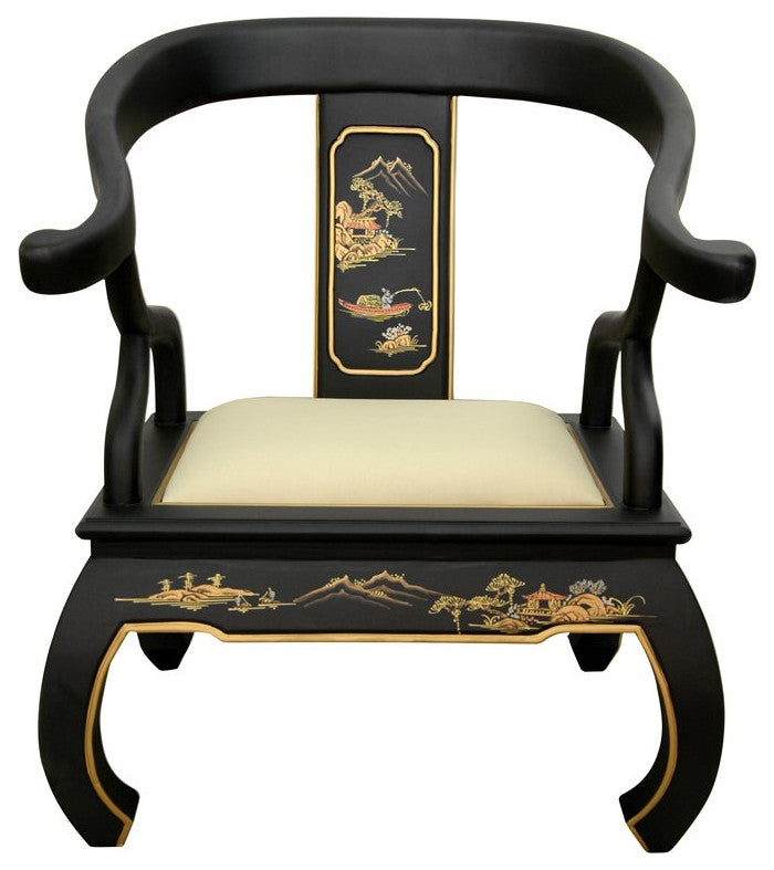 Black Landscape Ming Chair