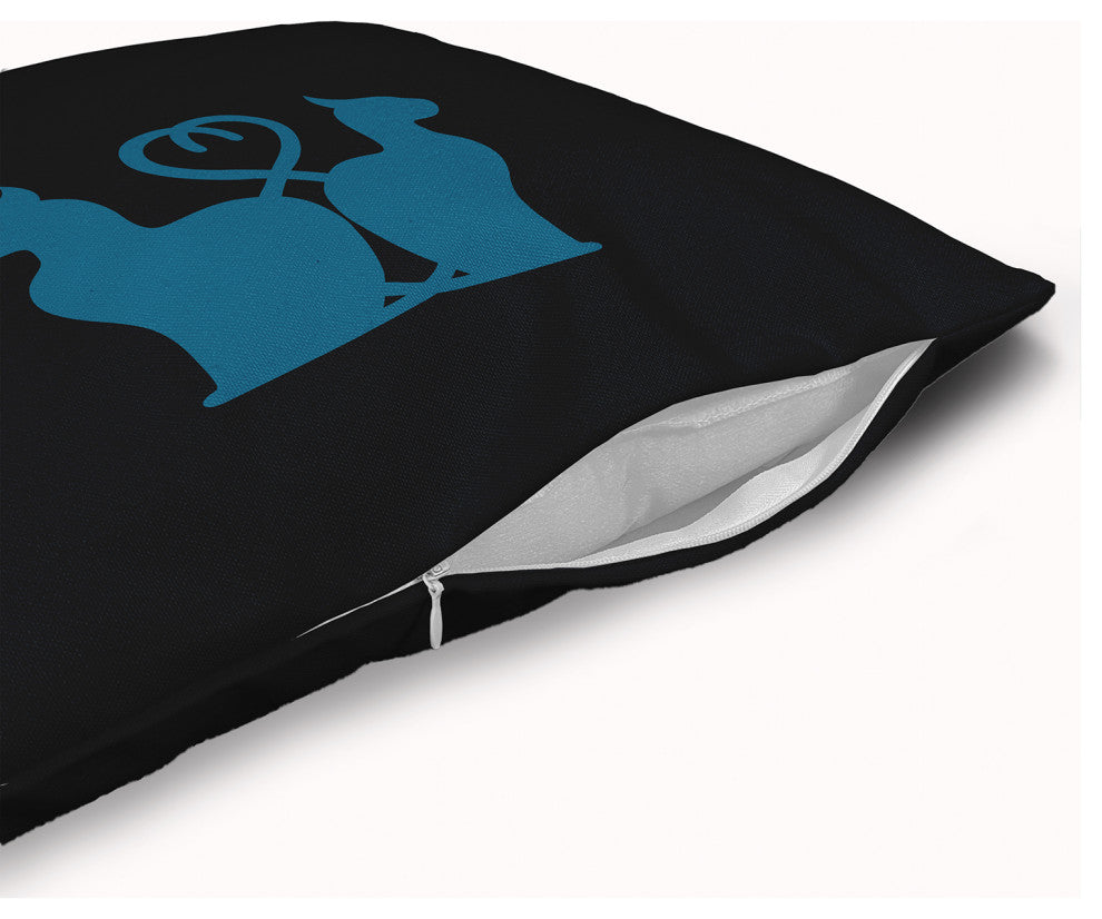 Halloween Cats Accent Pillow With Removable Insert, Unreal Teal, 18"x18"