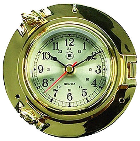 Brass Porthole Quartz Clock