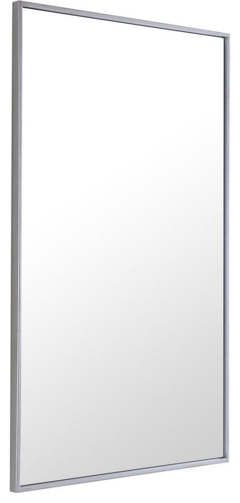 Elegant Eternity Metal Frame Rectangle Mirror 24 Inch Silver