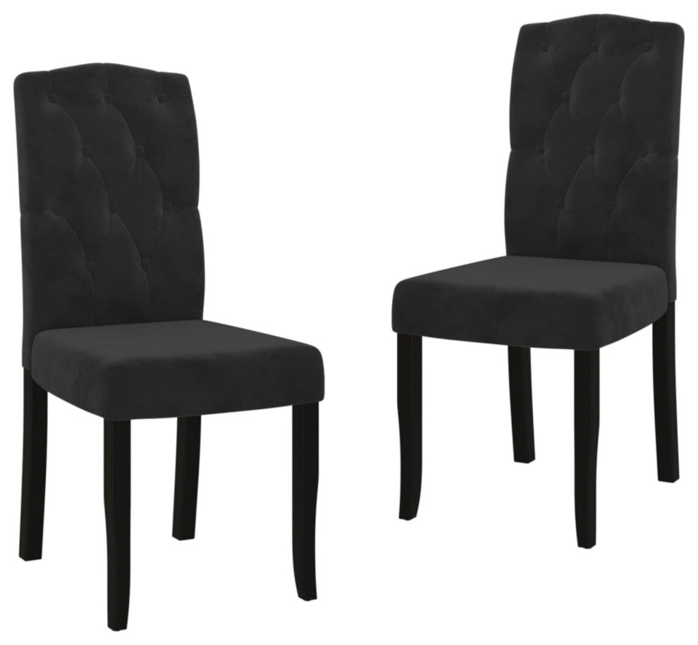 vidaXL Dining Chairs 2 pcs Black Velvet