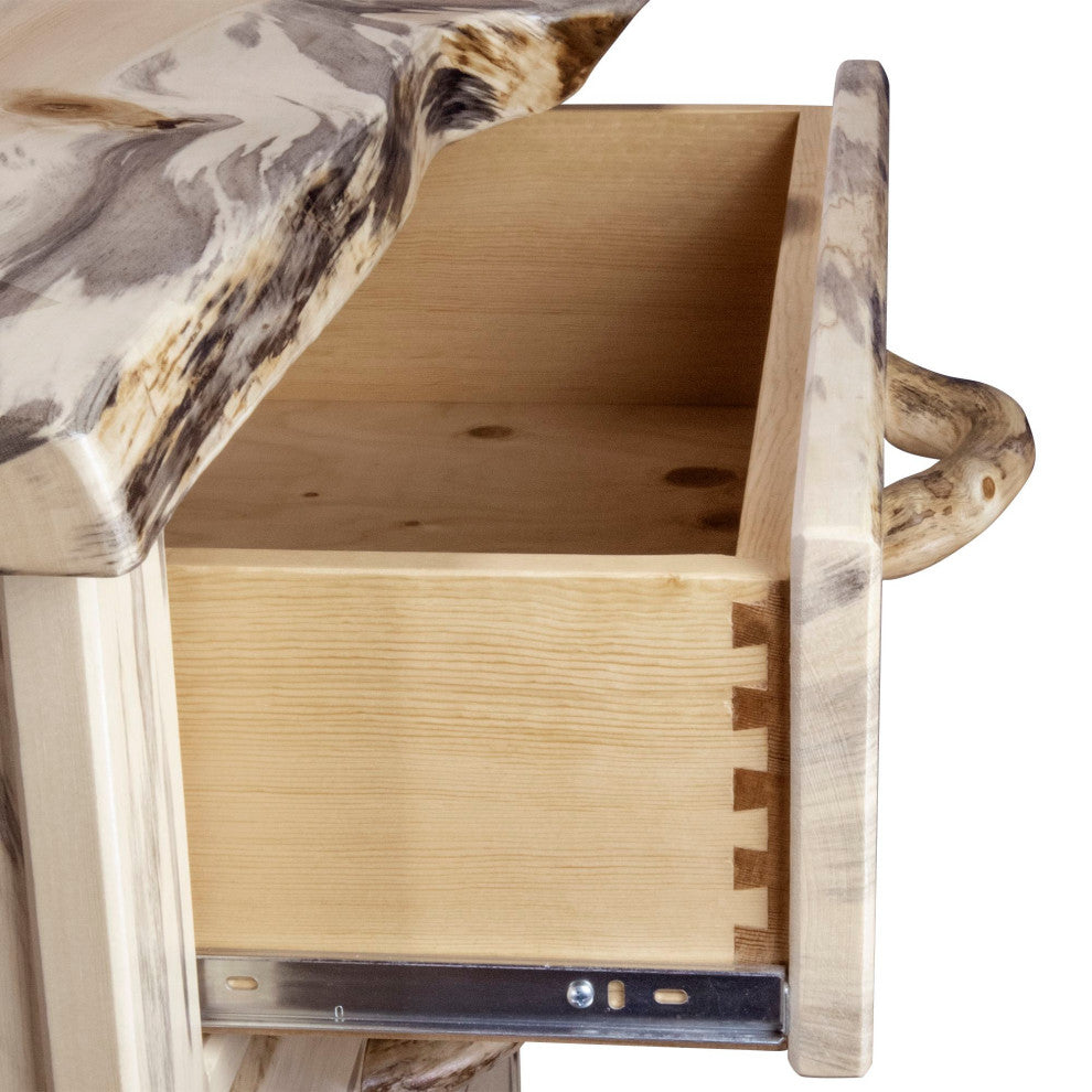 Big Sky Collection Live Edge 4 Drawer Chest of Drawers, Natural