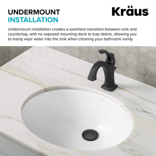 KRAUS Elavo 19.25 in. Oval Porcelain Ceramic Undermount Bathroom Sink