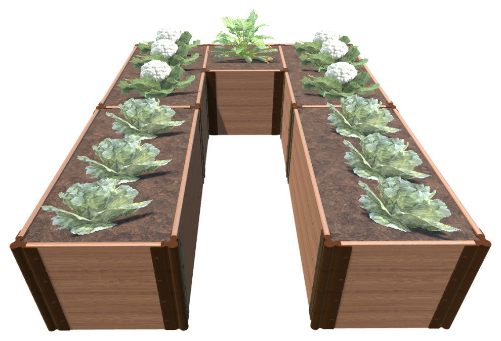 Classic Sienna Walk-In Cumberland 6'x8'x22" Raised Garden Bed, 1" Profile