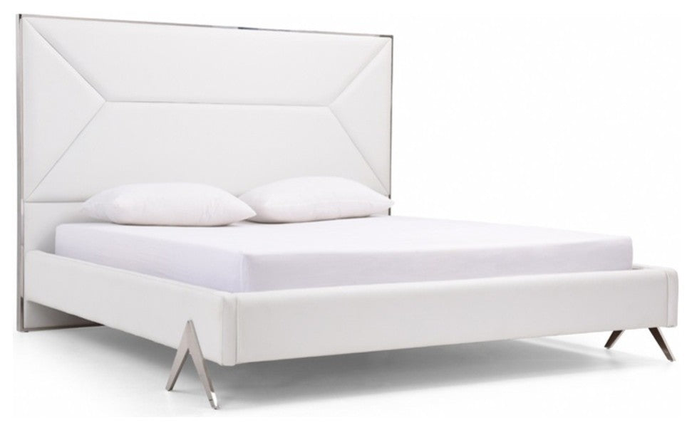 Modrest Candid Modern White Bed, Queen