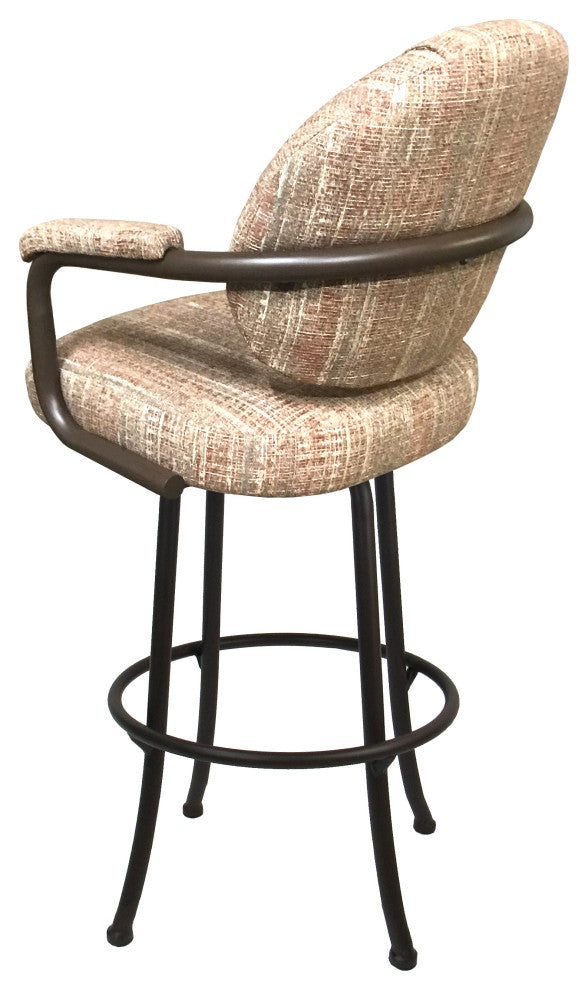 Swivel Counter Metal Pub Set - M-70 Stools 26" or 30", Watusi Madder - Brown, 26", Crackle Glass