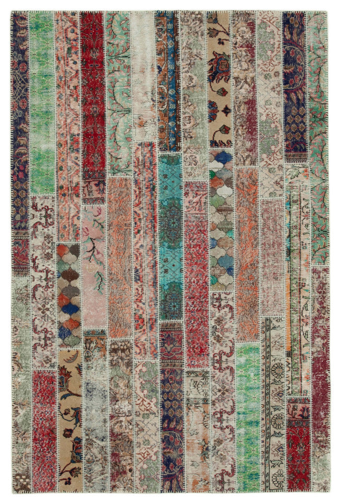 Rug N Carpet - Hand-Knotted Anatolian 6' 8" x 10' 1" Rustic Patchwork Area Rug
