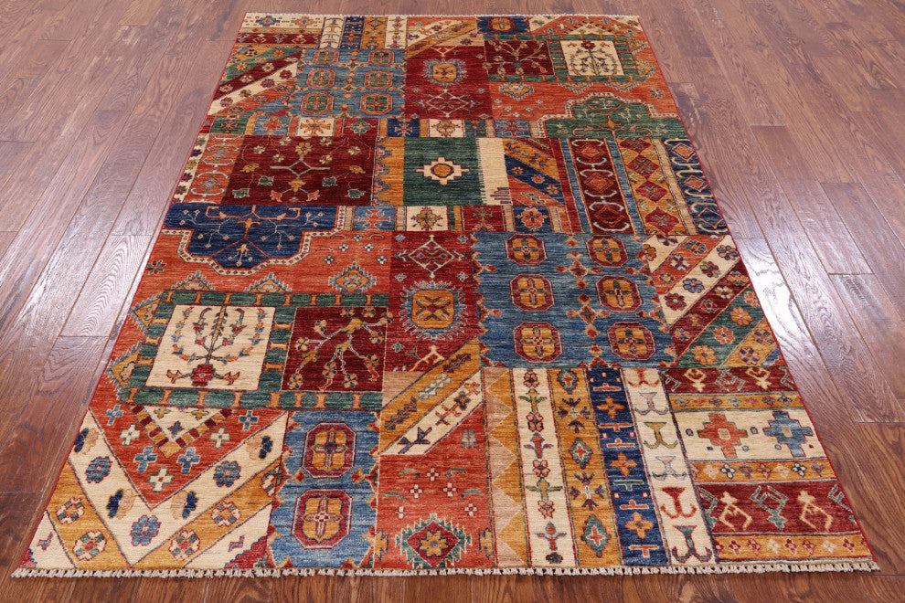 5' 6" X 7' 9" Hand Knotted Super Kazak Wool Rug Q11077