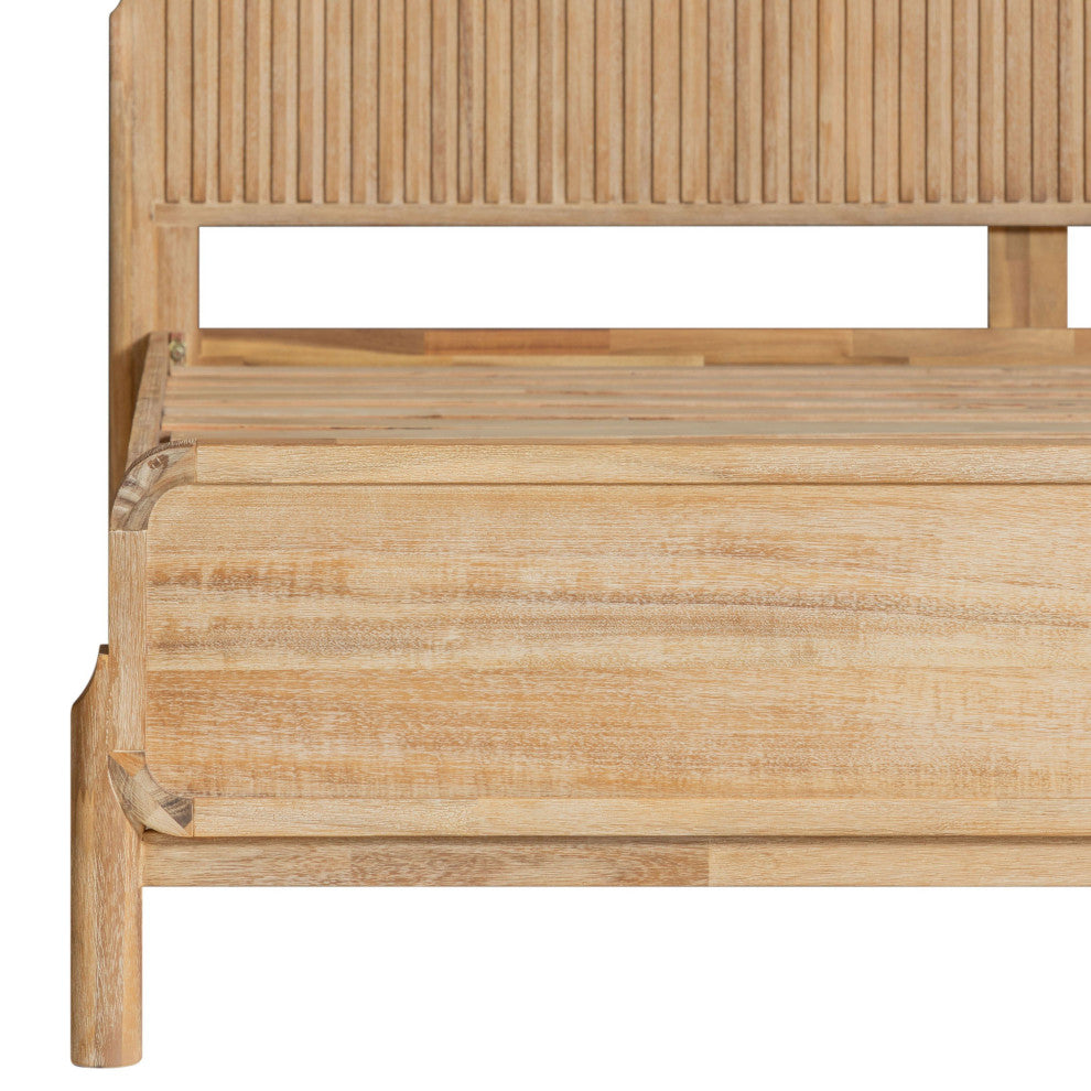 Modrest Mikala Modern Natural Oak Bed, Eastern King