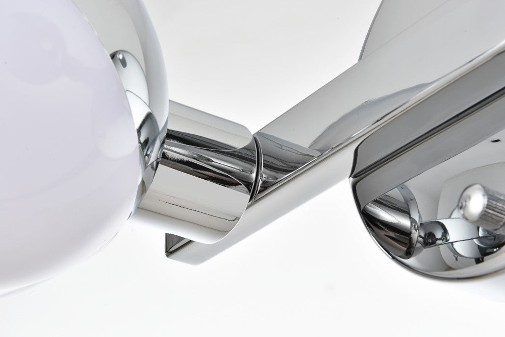 2 Light Chrome And Frosted White Bath Sconce