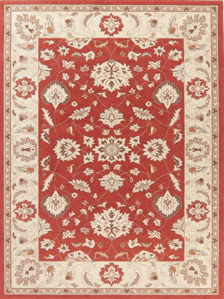 Oushak Oriental Synthetic Traditional Carpet Turkish Area Rug, Red, 10'6"x7'10