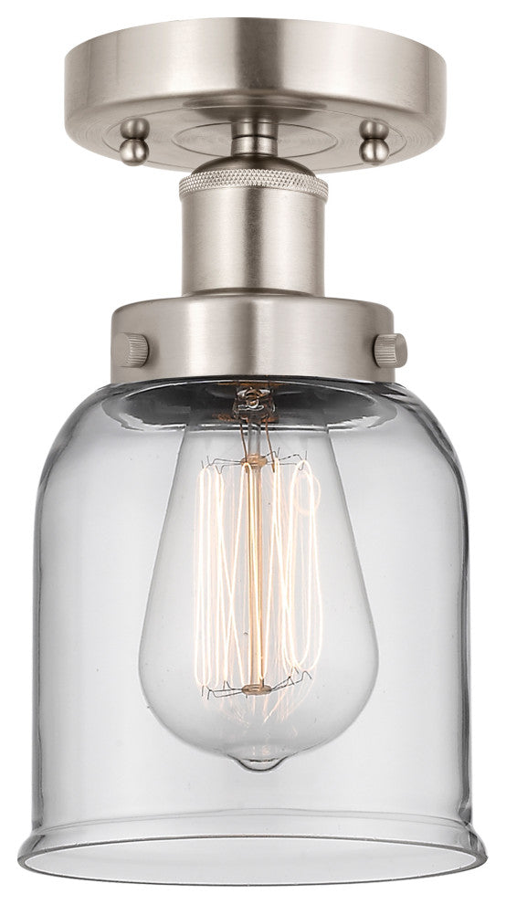 Bell 1-Light 6.5" Semi-Flush Mount Brushed Satin Nickel