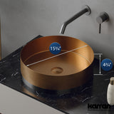 Karran Cinox Stainless Steel Round Vessel Sink, Brushed Copper and Gunmetal Grey