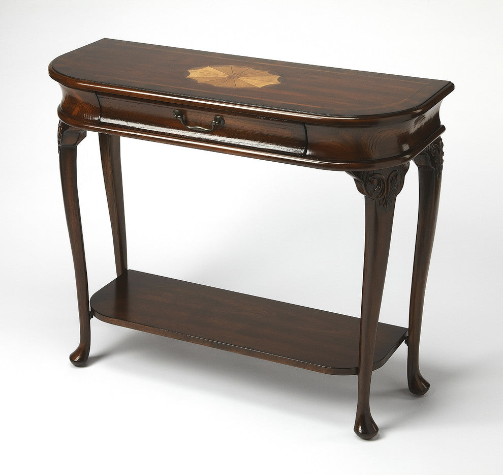 Ridgeland Console Table, Cherry, Dark Brown