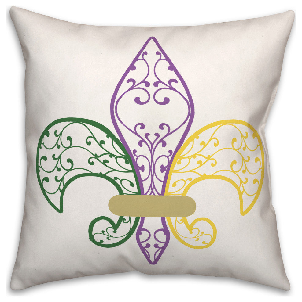 Fleur De Lis 18x18 Spun Poly Pillow