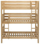 Leta Natural Twin XL Triple Bunk Bed, Bunk Bed Only