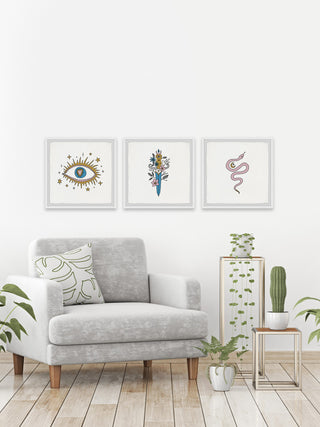 Unique Twist Triptych, Set of 3, 32x32 Panels