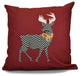Merry Deer Pillow, Cranberry, 26"x26"