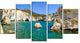 "Turquoise Water Beach Panorama" Seashore Wall Art, 5 Panels, 60"x32"