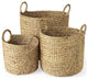 Set of Three Braided Wicker Storage Baskets