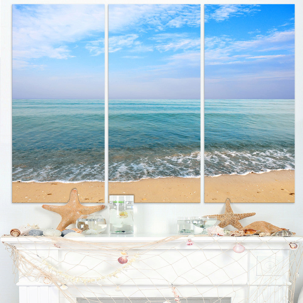 "Blue Sky Sand Sun Daylight" Metal Wall Art, 3 Panels, 36"x28"