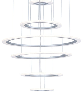 ET2 E22664-11 Saturn II 30" Tall 6 Ring LED Chandelier - Matte Silver