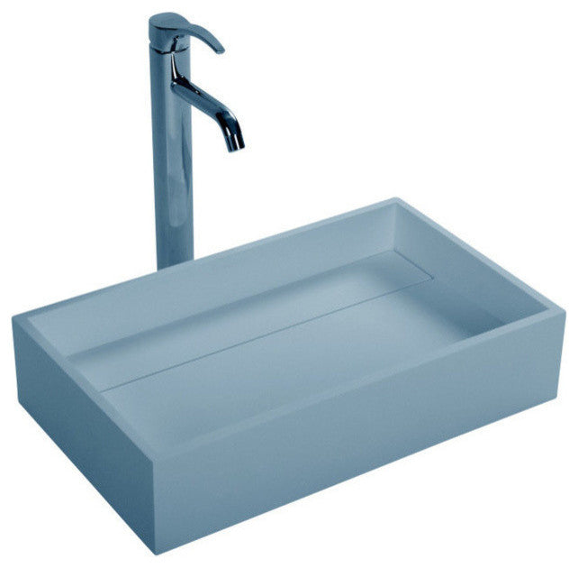 ADM Rectangular Countertop Sink, White, 20", Matte White