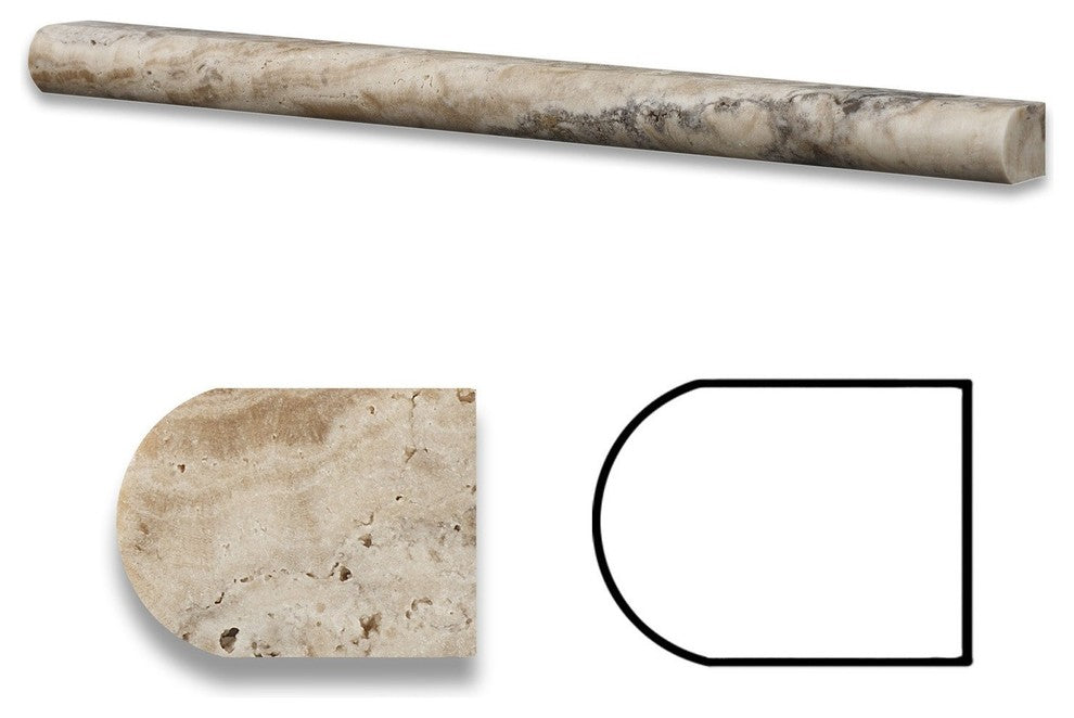 Philadelphia Travertine Honed 3/4 X 12 Bullnose Liner