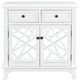 Wood Double Door Accent Cabinet with 2 Drawers, White, 30'' X 14''