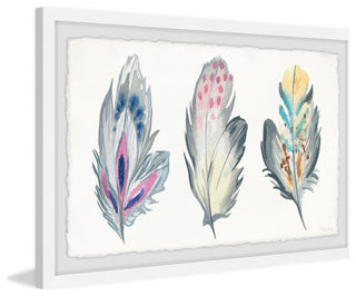 "Stylish Feathers" Framed Painting Print, 12"x8"