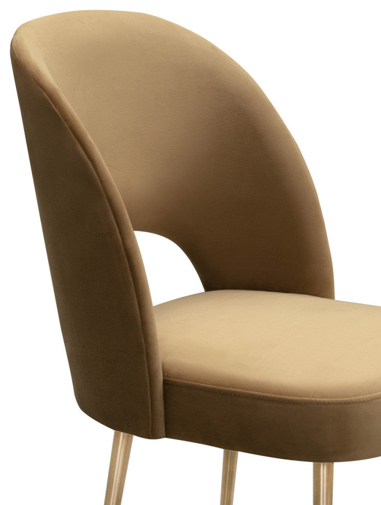 Swell Cognac Velvet Chair - Cognac