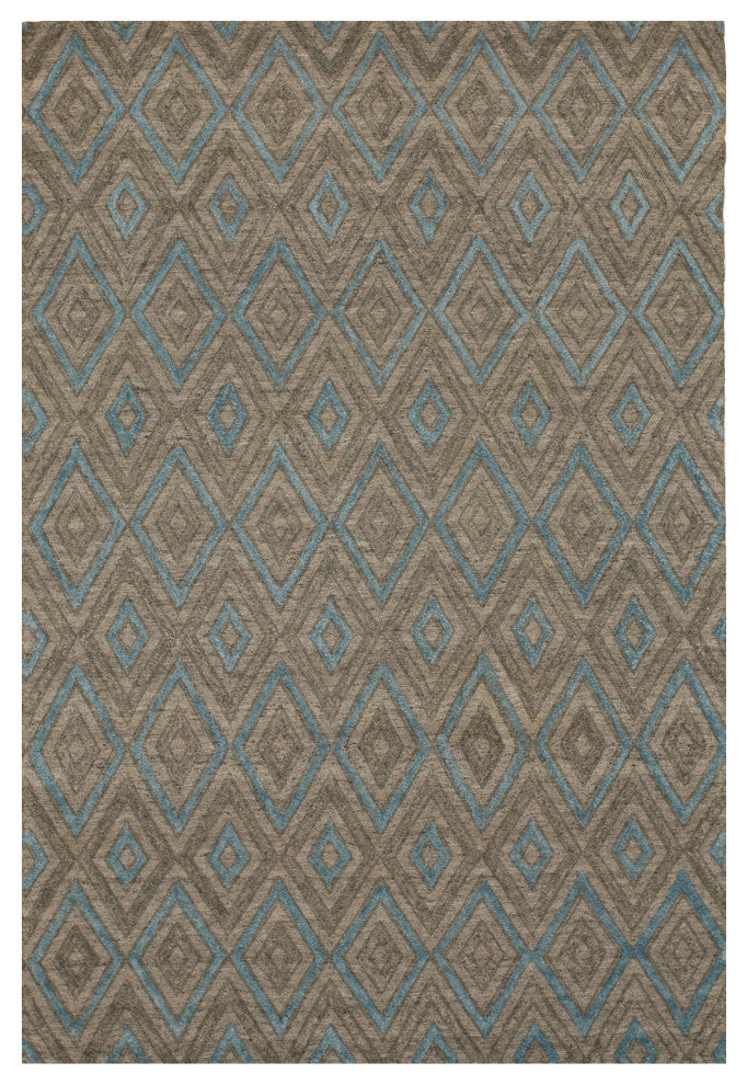 Gray Transitional Trellis Raga Area Rug